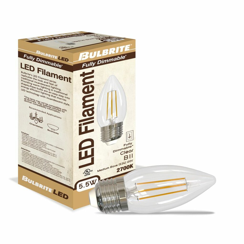 Bulbrite 862842 5.5W B11 Warm White Light Bulb