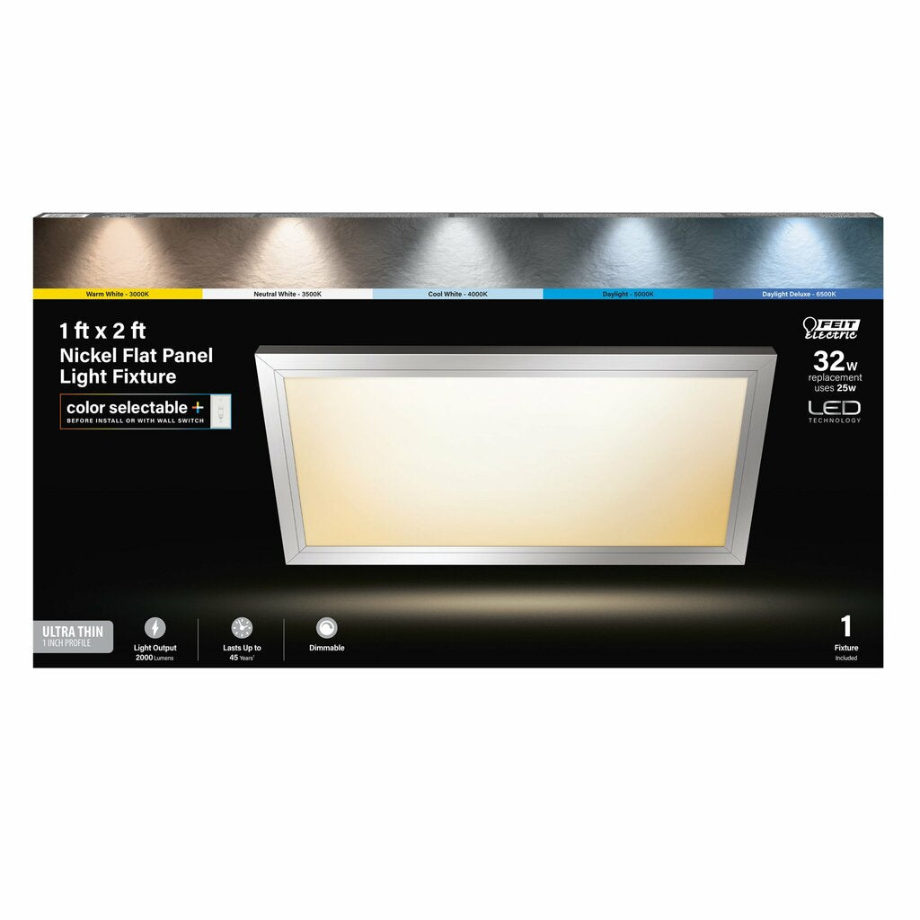 Feit Electric FP1X2/6WY/NK 25W LED Dimmable Fixture Feit EDGELIT 1x2