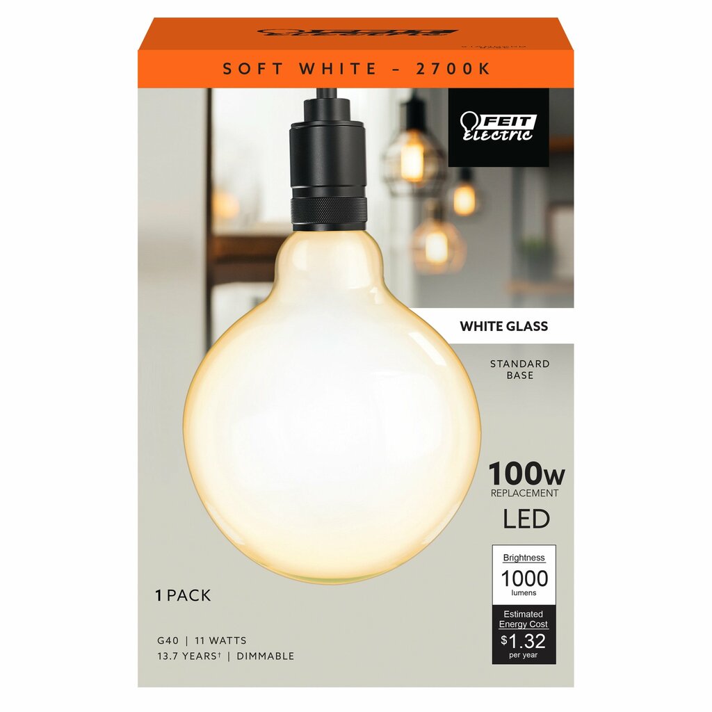Feit Electric G40100W/927CA/FIL 11W G40 LED Light Bulb