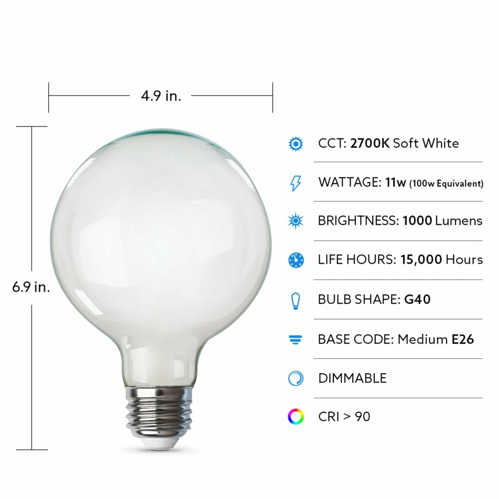 Feit Electric G40100W/927CA/FIL 11W G40 LED Light Bulb