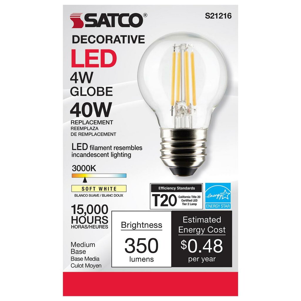 Satco S21216 4W G16.5 LED Light Bulb