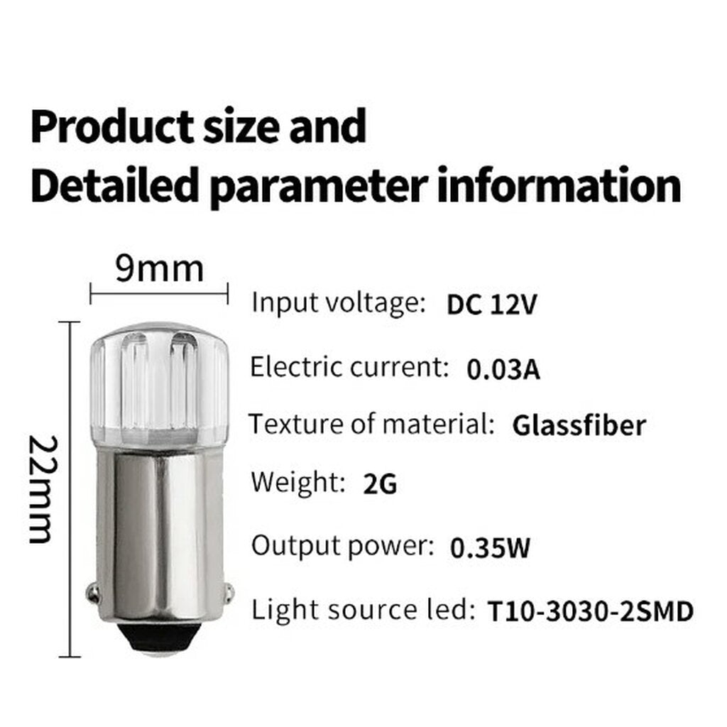 BA9S LED T4W 3030 0.35W Super White LED Light Bulb