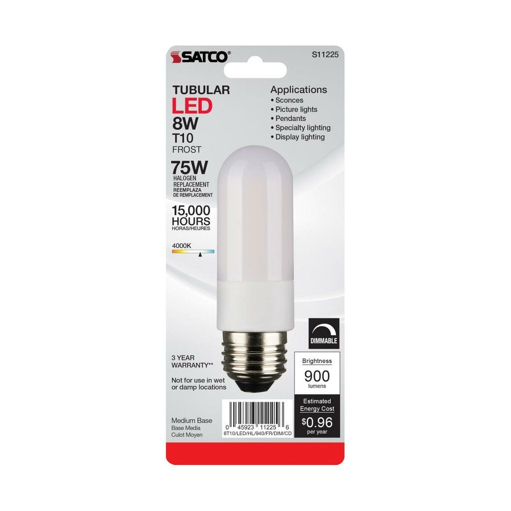 Satco S11225 8W T10 LED Light Bulb