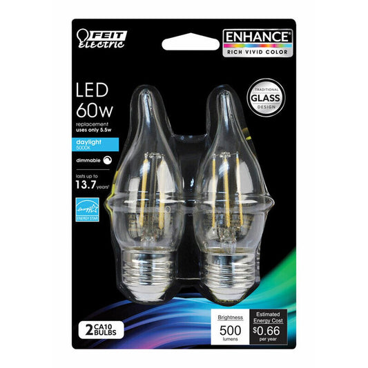 Feit Electric BPEFC60/850/LED/2 5.5W Daylight LED Light Bulb