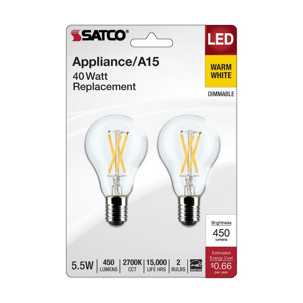 Satco S21872 5.5W A15 Warm White LED Light Bulb