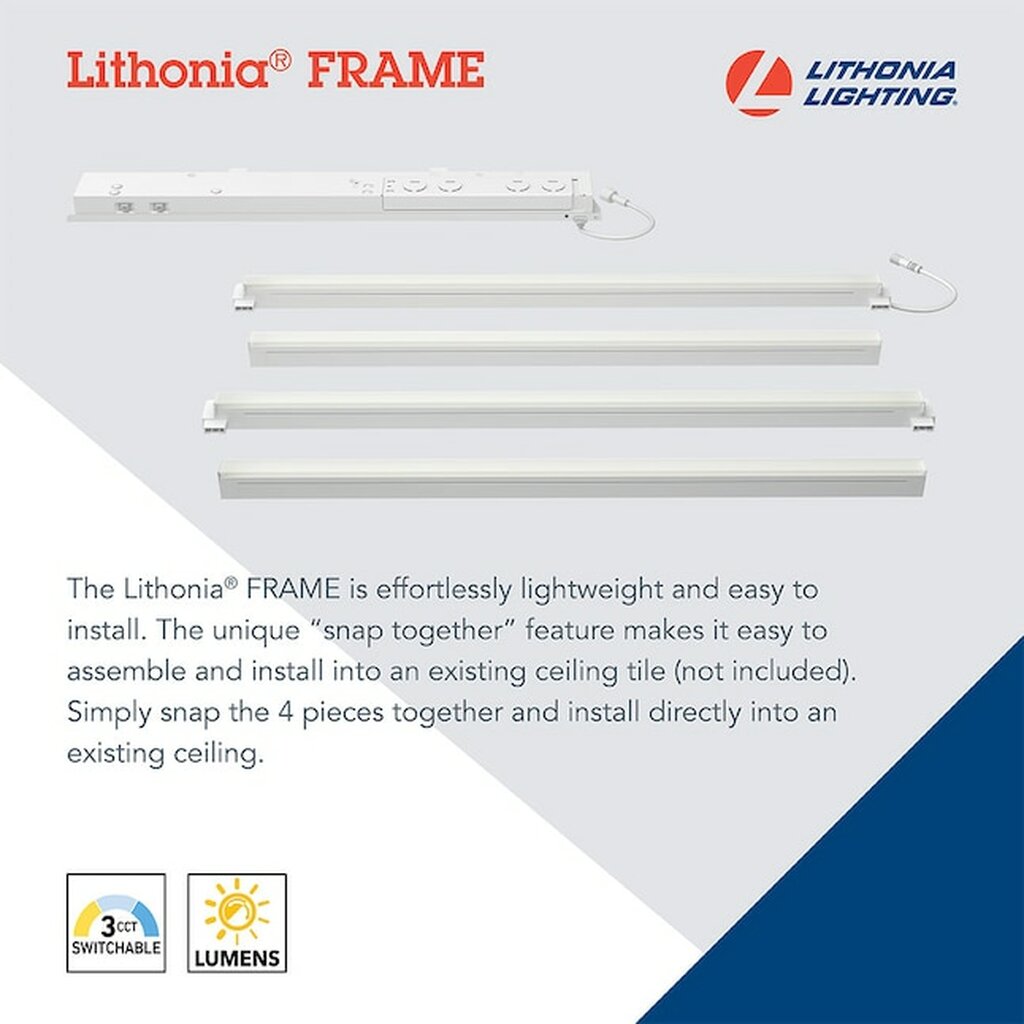 Lithonia LFRM 1X4 ALO3 SWW7 MVOLT M6 39W LED Frame Fixture Dimmable