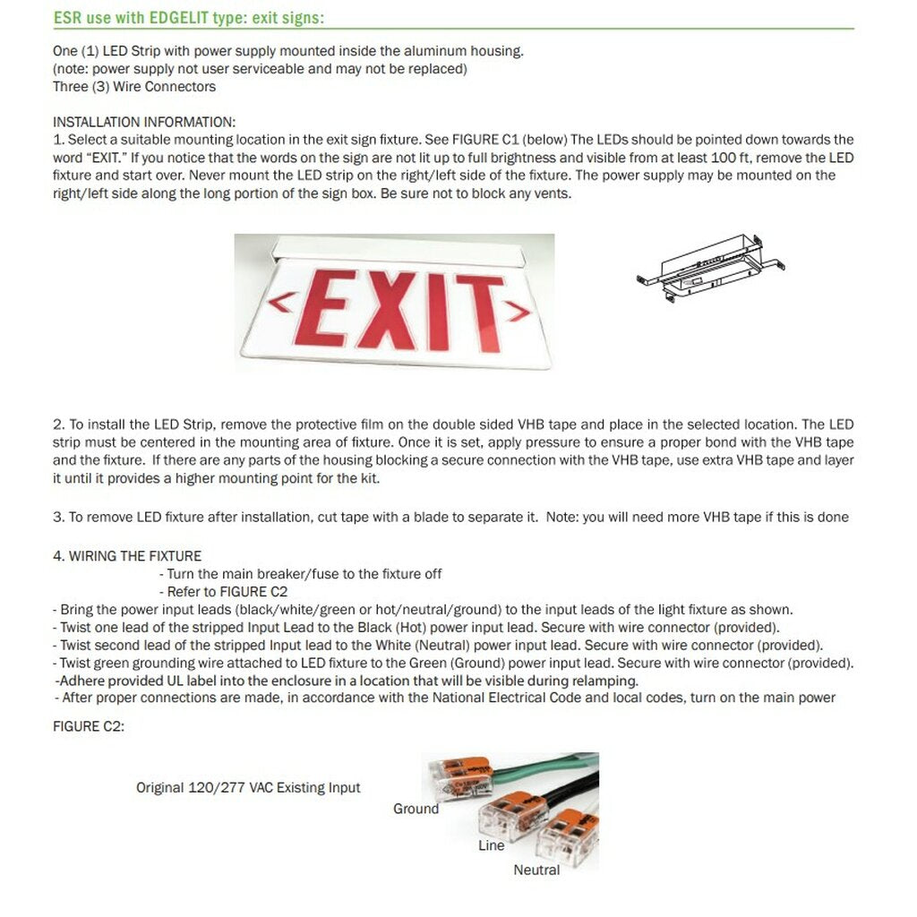 Louvers International ESR LED Exit Sign Retrofit Exit