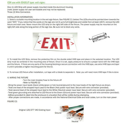 Louvers International ESR LED Exit Sign Retrofit Exit