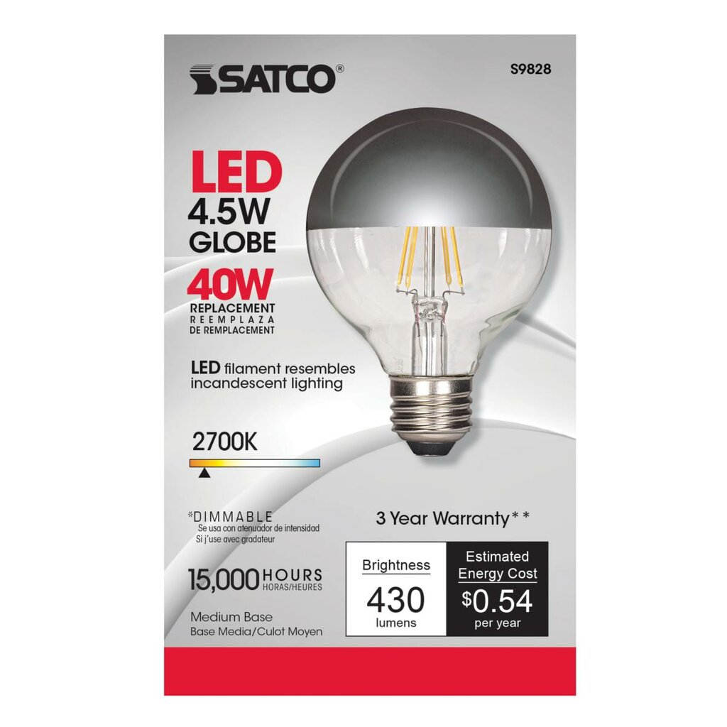 Satco S9828 4.5W G25 Warm White LED Light Bulb
