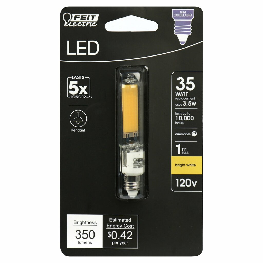 Feit Electric BP35MC/830/LED/HDRP 3.5W T4 3000K LED Light Bulb