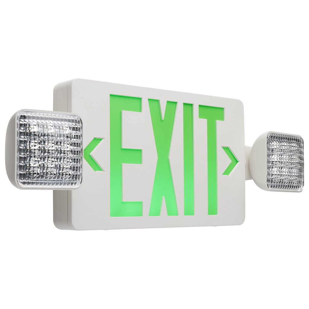 Satco 67-120 2.8W LED Fixture Combination Green Exit Sign/Emergency