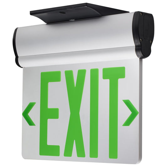 Satco 67-110 2.94W LED Fixture Green (Mirror) Edge Lit Exit Sign 90min