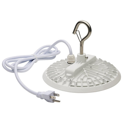 Satco 65-972 60W LED Fixture - Hi-Pro Shop Light with Plug 8" Dia.