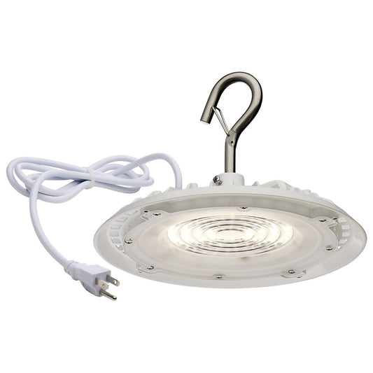 Satco 65-971 60W LED Fixture - Hi-Pro Shop Light with Plug 8" Dia.