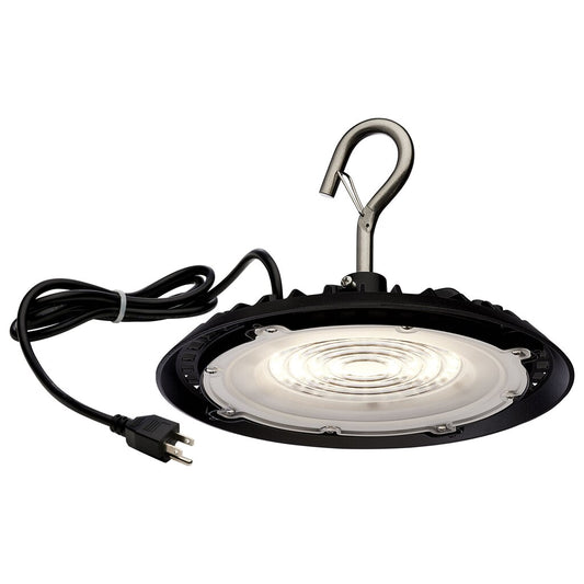 Satco 65-962 60W LED Fixture - Hi-Pro Shop Light with Plug 8" Dia.