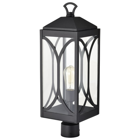 Satco 60-8124 Fixture Oaklyn - 1 Light Post Top Matte Black with Clear