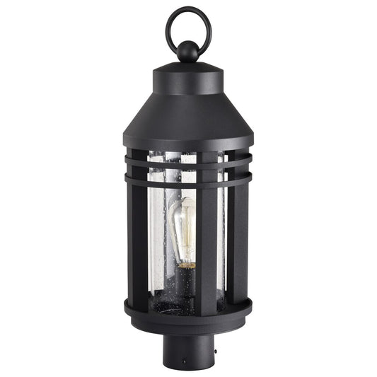 Satco 60-8105 Fixture Wilton - 1 Light Post Top Matte Black with Clear