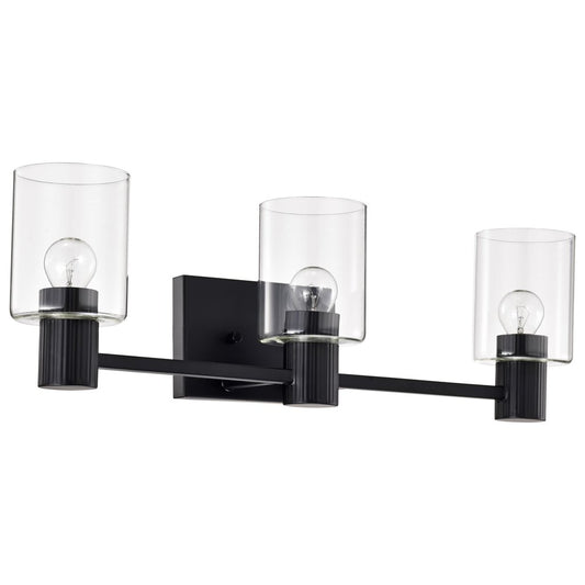 Satco 60-8063 Fixture Clarksville - 3 Light Vanity Matte Black with