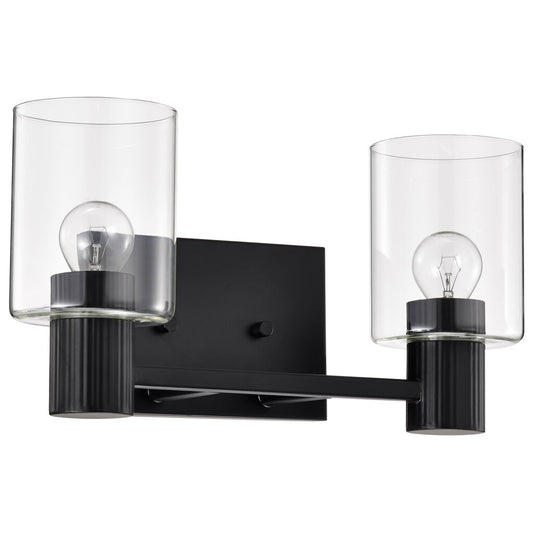 Satco 60-8062 Fixture Clarksville - 2 Light Vanity Matte Black with