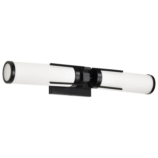 Satco 60-8052 Fixture Roselle - 2 Light Vanity Matte Black with White