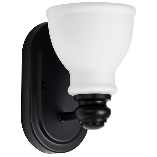 Satco 60-8021 Fixture Russel - 1 Light Vanity Matte Black with Satin