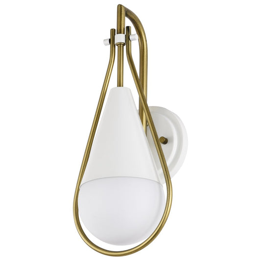 Satco 60-7921 Fixture Admiral 1 Light Wall Sconce - Matte White and