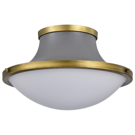 Satco 60-7916 Fixture Lafayette 3 Light Flush Mount - 18 Inches Gray