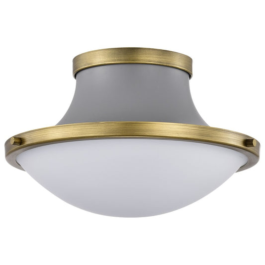 Satco 60-7915 Fixture Lafayette 1 Light Flush Mount - 14 Inches Gray
