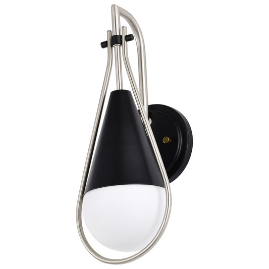 Satco 60-7911 Fixture Admiral 1 Light Wall Sconce - Matte Black and