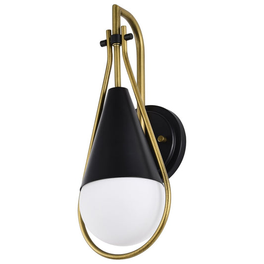 Satco 60-7901 Fixture Admiral 1 Light Wall Sconce - Matte Black and
