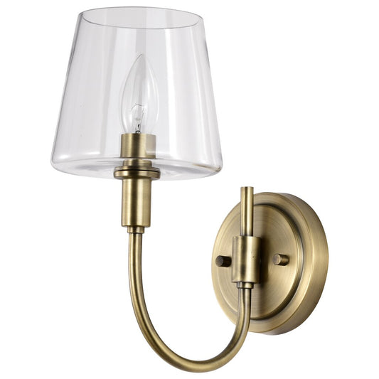 Satco 60-7881 Fixture Brookside 1 Light Sconce - Vintage Brass Finish