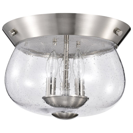 Satco 60-7808 Fixture Boliver 3 Light Flush Mount - Brushed Nickel