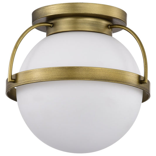 Satco 60-7781 Fixture Lakeshore 1 Light Medium Flush - Natural Brass