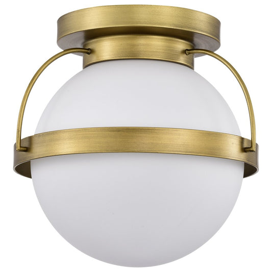 Satco 60-7780 Fixture Lakeshore 1 Light Small Flush - Natural Brass