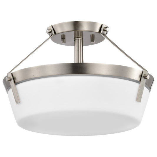 Satco 60-7763 Fixture Rowen 3 Light Semi Flush - Brushed Nickel Finish