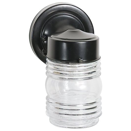 Satco 60-6111 Fixture 1 Light - 6 in. Porch Wall Mason Jar with Clear