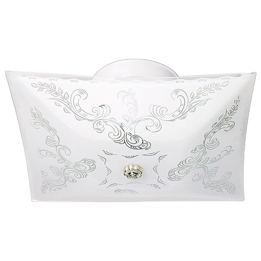 Satco 60-6032 Fixture 2 Light - 12 in. Ceiling Square Floral Color