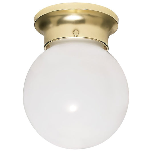 Satco 60-6028 Fixture 1 Light - 6 in. Ceiling White Ball Color retail