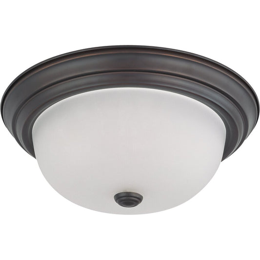 Satco 60-6011 Fixture 2 Light - 13 in. Flush Mount with Frosted White