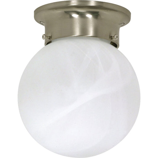 Satco 60-6008 Fixture 1 Light - 6 in. Ceiling Mount Alabaster Ball