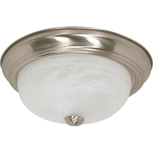 Satco 60-6001 Fixture 2 Light - 13 in. Flush Mount Alabaster Glass
