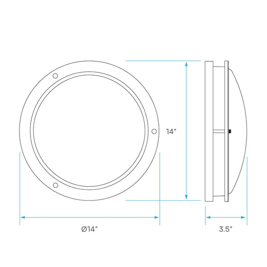 Luxrite LR23292 Double Ring Fixture 14" DOUBLE RING SURFACE MOUNT 5CCT