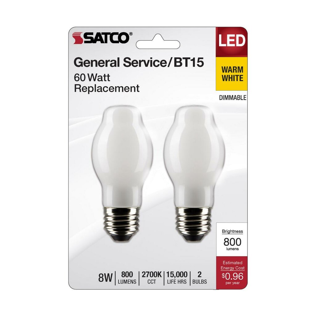 Satco S21857 8W BT15 LED Light Bulb