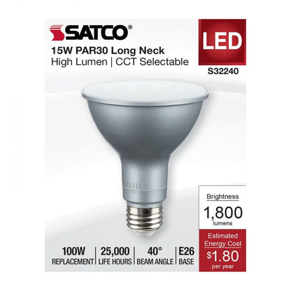 Satco S32240 15W PAR30 Long LED Light Bulb