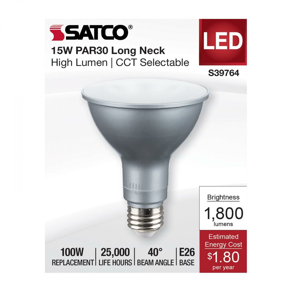 Satco S39764 15W PAR30 Long LED Light Bulb