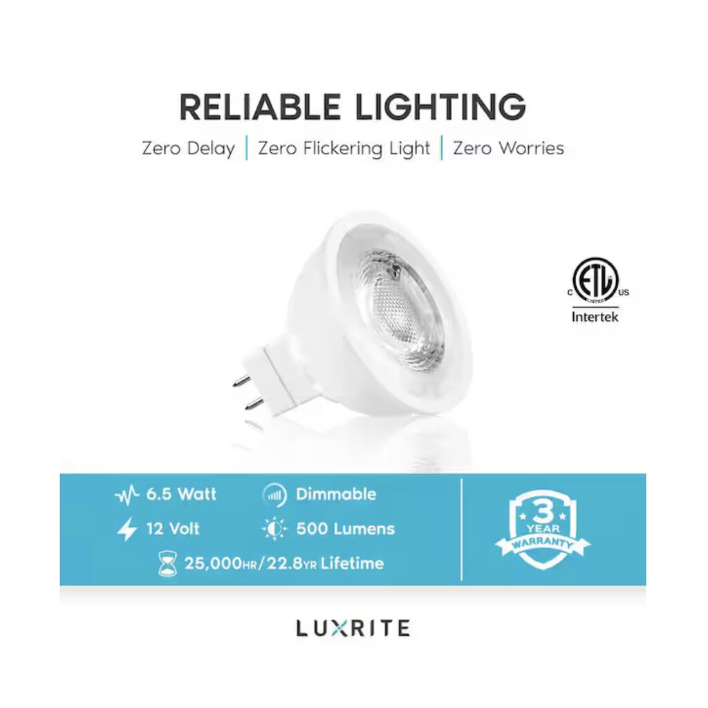Luxrite LR21407 6.5W MR16 LED Light Bulb