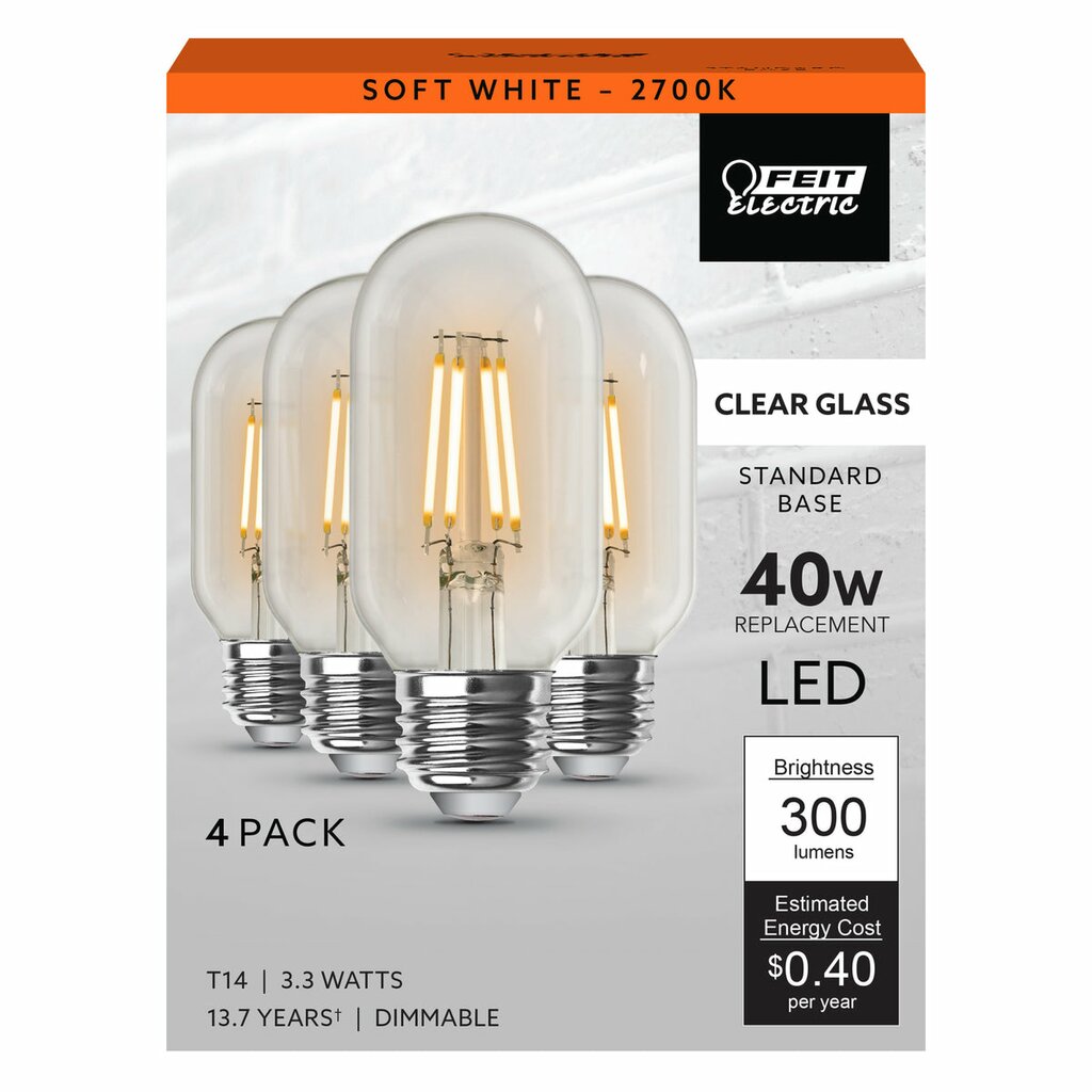 Feit Electric T1440/927CA/HDRP/4 3.3W T14 LED Light Bulb
