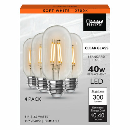 Feit Electric T1440/927CA/HDRP/4 3.3W T14 LED Light Bulb