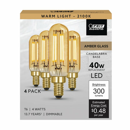 Feit Electric T640VG/LED/HDRP/4/RP 4W T6 LED Light Bulb