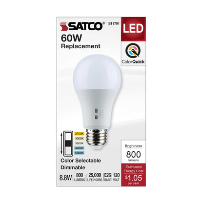 Satco S11791 8.8W A19 LED Light Bulb